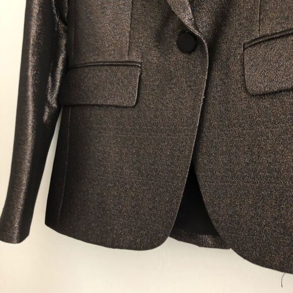NWT VERONICA BEARD Cutaway Blazer Jacket Sz 2 Metallic Evening Cocktail Office - Picture 6 of 12
